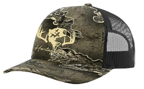 Image of Heritage Pride Deer Hunting Fishing Duck Hunt Mens Embroidered Mesh Back Trucker Hat