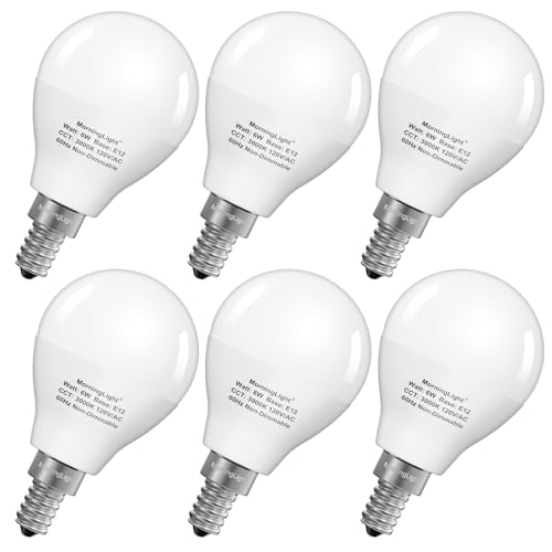 A15 LED Bulb 60Watt Equivalent 3000K Soft White E12 Non-Dimmable 6 Pack
