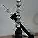 Hookah Hose 6.75ft Washable Hookah Pipe with Detachable Mouth Tips Soft Textile Covering Durable Shisha Hose (Black)