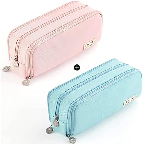 CICIMELON 2 Pencil Case Large Capacity Pen Pouch 3 Compartment Pen Bag for School Teen Girl Boy Men Women Cover