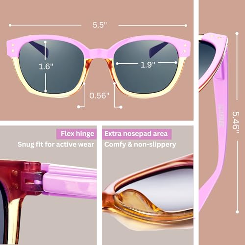 Sunglasses Women's Trendy Two Tone Design | Polarized Lens UV400 100% Protection | Retro Style Oval Frame | Casual & Active - Image 4