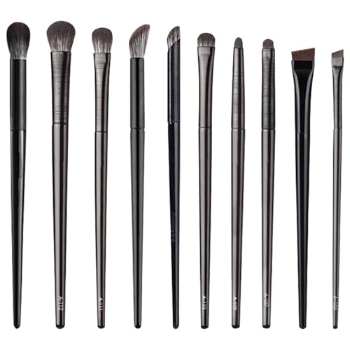 Flintronic Pinceaux à Maquillage, Lot de 10 Pinceaux Maquillages Professionnel, Pinceau Eye-liner Biseauté, Pinceau de Maquillage pour Les Yeux, pour Fards à Paupières,Ombre du Nez,Sourcils,Dissimuler