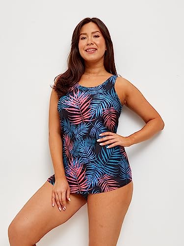 Red Peony Womens Mastectomy Pocketed one-Piece Swimsuit3