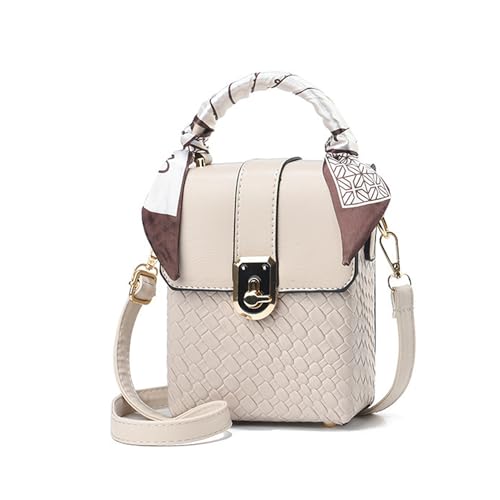 YIUWLMN Square White Small Leather Crossbody Bags Clutch Bag,Small Crossbody