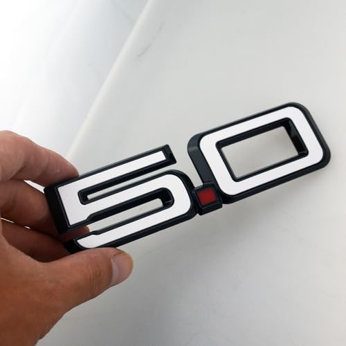 Image of 2pcs Replacement for 2024-2025 5.0 Letters Emblem Door Side 3D Badge Decal Nameplate (Black Whiite)