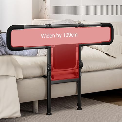 Binario di supporto per comodino, corrimano pieghevole per letto, regolabile in altezza, larghezza espandibile, maniglia antiscivolo per una mobilità sicura, facile installazione