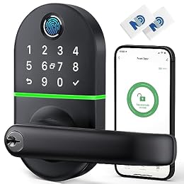 Smart Keypad Door Lock with Handle for Front Door, 7 in1 Keyless Entry