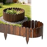 Gegaden Flexibler Holz Rollzaun 200 x 20 cm Beeteinfassung Rasenkante...