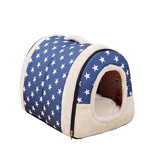 MUYYIKA 犬 ベッド 犬小屋 ペットハウス ドーム型 洗える 折りたたみ可 ペットベッド 猫用 ベッド クッション 室内用 ふわふわ かわいい オールシーズン クッション付き 犬 寝床 猫 小屋 テント 小 中型犬猫用(M)