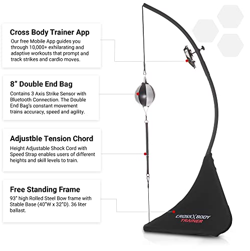 Nexersys Cross Body Trainer Home Interactive Double End Bag For Boxing, Mma, Fitness, Cardio, Core Strength - The Ultimate Boxing Experience, App Includes Dynamic Hiit Workouts #TOP1