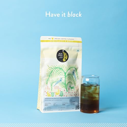 Image of Blue Tokai Coffee Roasters Monsoon Malabar AA - Medium Dark Roast | Whole Beans 500g | 100% Arabica Beans | Specialty Grade Arabica Freshly Roasted Coffee Beans