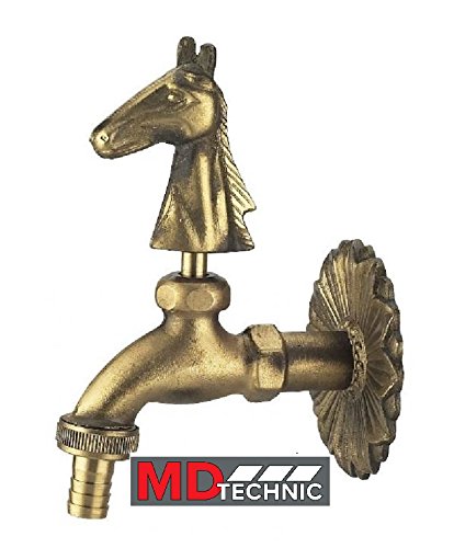 Grifo nostálgico con motivo de cabeza de caballo para el jardín al aire libre, estilo antiguo