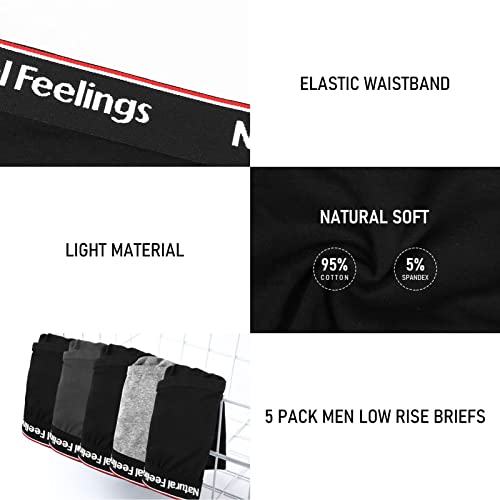 Natural Feelings Mens Underwear Briefs Mens Cotton Briefs for Men Pack with Fly4