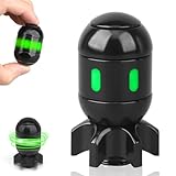 Dilabnba Atomic Bomb Fidget Spinner Desk Toys, 2 in 1 Metal Fidget Desktop Toy, EDC Finger Spinning Toy, Cool Light Up Office Table Decor Gadgets Gift for Dad Teens Men - Black