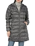 [Amazon Essentials] パファーコート フード付き 防水 ライトウエイト パッカブル レディース ヘザーチャコール XL