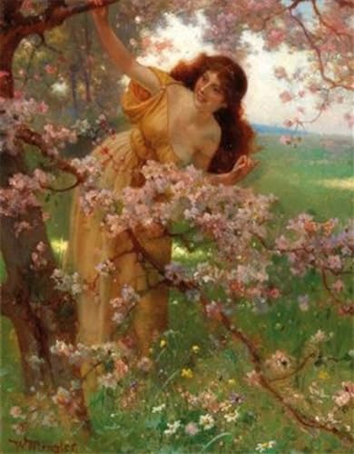 Lienzo de l'albero in fiore nel giardino para decoracion hogar 60x90cm