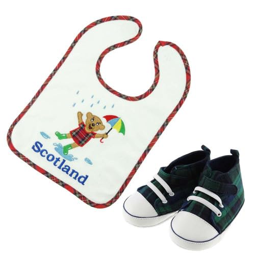 Bavoir anti-irritation et chaussons anti-froid Clans of scotland pour nourrissons