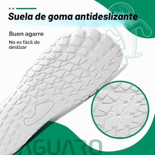 Miniatura 7 de Saguaro Hombre Mujer Zapatillas Barefoot Minimalistas Calzado De Training Ligeras Cmodas Para Caminar Senderismo Ciclismo Trail Running Trekking Playa Agua, Blanco Margarita, 42 Eu