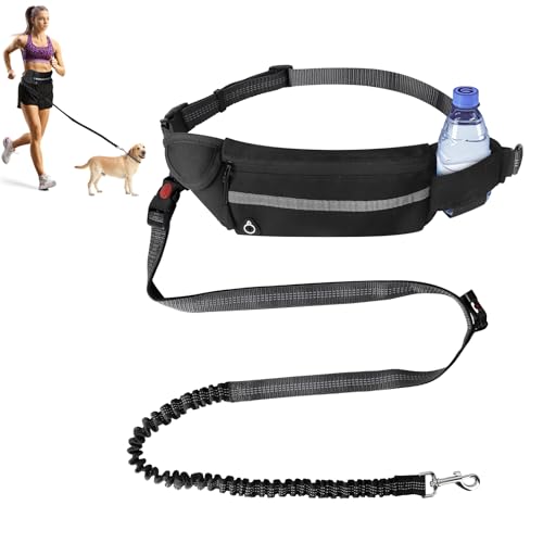 Corpower Joggingleine Hunde, Laufleine für Hunde, Bauchgurt Hundeleine - Multifunktional, Bietet Platz für Eine Wasserflasche, Geeignet zum Joggen, Radfahren, Wandern