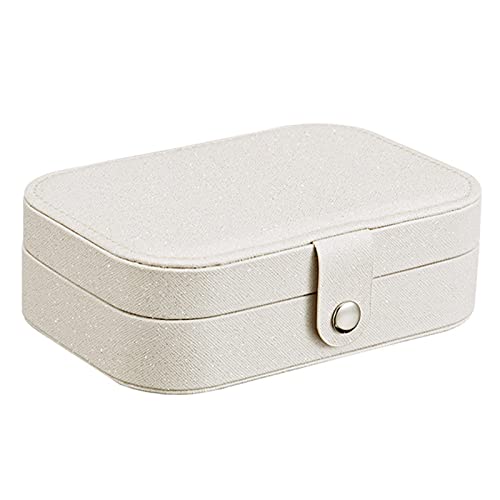 Niady Boîte de Rangement de Bijoux, Porte-Collier Portable, Anneau de Boucles d'oreilles, Organisateur, vitrine(Blanche) Cover