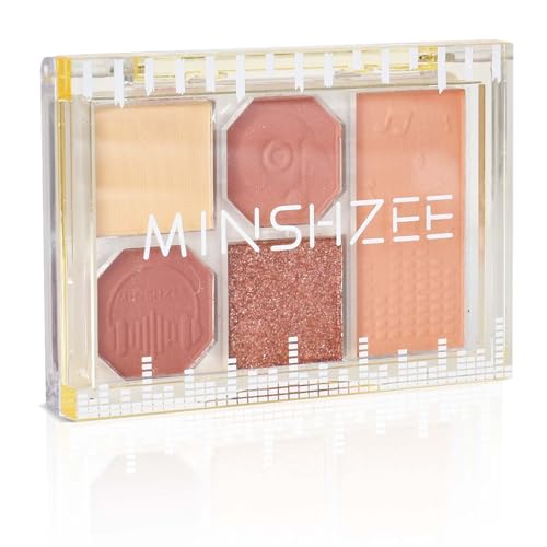 5 Pan Palette, 5 Colori Palette di Ombretti Glitterati, Riccamente Pigmentati per il Trucco di Tutti i Giorni, Formula a Lunga Durata e Facile da Sfumare per Trucco Naturale (01)