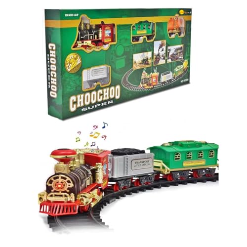 Image of Kidoyz Choo Choo Classic Train Set Toy | Battery-Operated Steam Train with Real Smoke, Light & Sound | Easy Track Assembly | Educational Toy for Kids, Boys & Girls