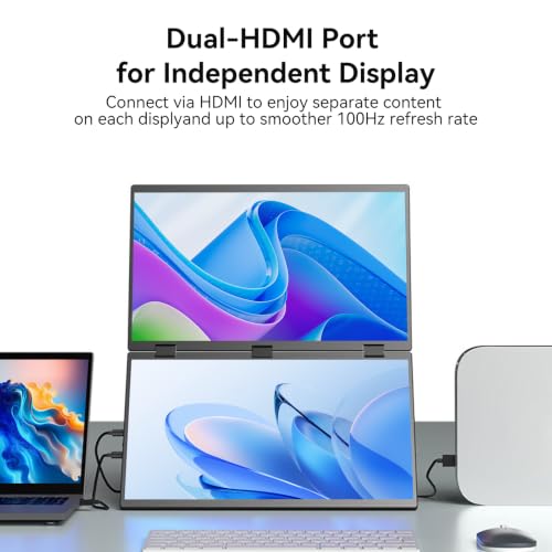 Image of 18.5 inch Portable Dual Monitor, CNC Metal Frame,Portable Dual Monitor for Laptop,It's the Perfect Solution to Meet Your Needs for Work, Stock Trading, Entertainment, Gaming, and More.