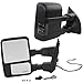 Tow Mirrors Replacement for 99-07 Ford F250 F350 F450 F550 Super Duty 01-05 Excursion Extendable Smoke Power Heated With LED Signal Light Side view Mirrors Pair Set