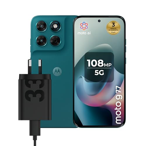 Motorola Moto G77 5G, Smartphone, 8GB/256GB Pantone Shade Spruce, con Cargador Rápido TurboPower 33W