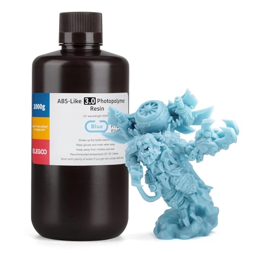 Image of ELEGOO ABS-Like 3.0 3D Printer Resin Blue 1000g | High Strength and Toughness, High Precision, Low Viscosity, UV-Curing Photopolymer Resina for MSLA DLP LCD 3D Printers