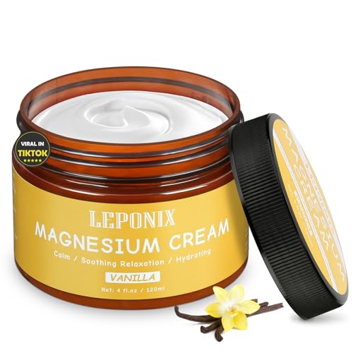 Magnesium Cream for Leg Cramps & Joint Pain Relief – Soothing Nighttime Magnesium Body Butter for Muscle Relaxant, Sleep Aid for Adults – Magnesium Lotion for Seniors & Active Lifestyles
