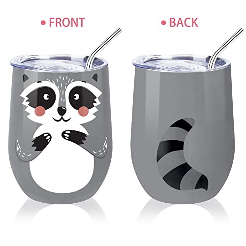 NymphFable 12oz Mapache Taza Termica Cafe para Llevar Taza Termo Acero Inoxidable Taza Personalizada - Imagen 3