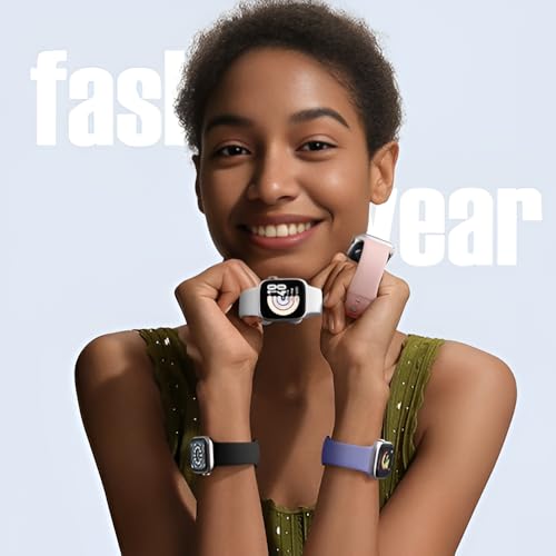 Image of MINX Smart Watch Strap Compatible for Apple Watch Band 38mm / 40mm / 41mm / 42mm / 44mm / 45mm / 49mm Series 8 /7 / 6 /5 / 4 /3 / 2 /1 SE Soft Silicone (Combo Packs) (S-10, 42mm /44mm /45mm /49mm)