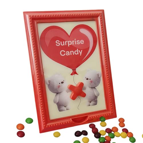 フレーム キャンディ ディスペンサー,クリスマス ガムボール マシン - アニマル ピクチャーフレーム ディスプレイ オーナメント - ナッツ デザート チョコレート スナック 休日 誕生日 マントル テーブル 寝室 バー 棚 向け