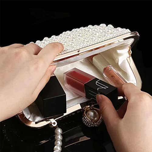 Evening Clutch Bag for Women Handmade Pearl Clutch Wallet Purse Bag Wedding Party Bridal Handbag Ladies Banquet Bag