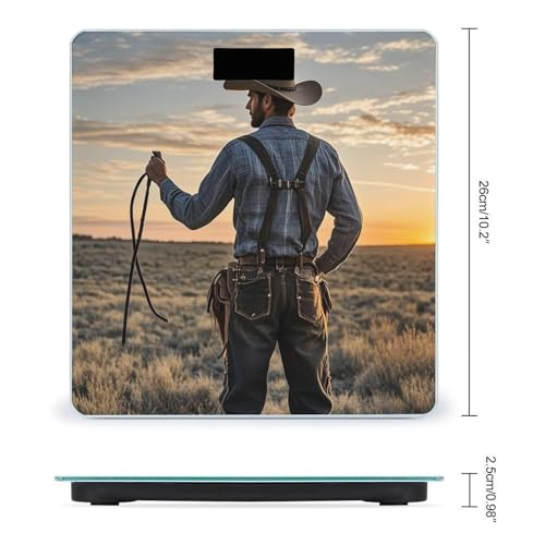 Báscula Digital Cowboy West de Vidrio Templado para Baño miniatura 2