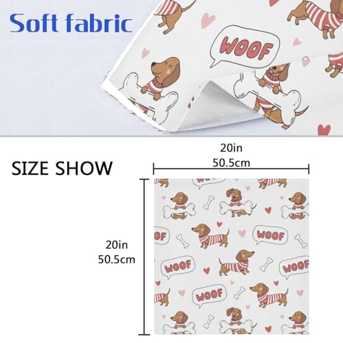 Servilletas de Tela Reutilizables Dachshund Dog 20x20in Pack 4 miniatura 6