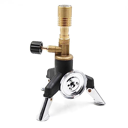 Kit bruciatore a butano portatile con treppiede, gas e aria regolabili, riscaldamento rapido, design compatto per cucinare all'aperto, campeggio, laboratorio, creazione di gioielli
