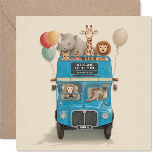 Carte bienvenue bébé garçon nouveau-né