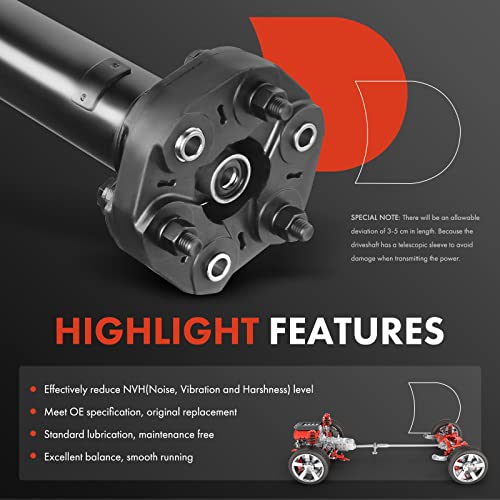 A-Premium Rear Complete Drive Shaft Prop Shaft Driveshaft Assembly Compatible With Cadillac Cts 2008-2014, Awd Automatic Transmission #TOP3