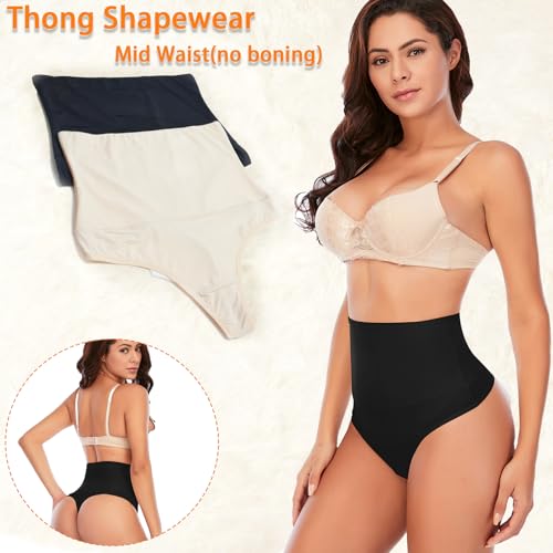 Image of Werena Tummy Control Thong Shapewear for Women Seamless Shaping Novelty Thong Panties Body Shaper Underwear