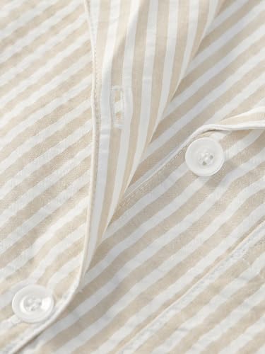 Image of Latuza Women's Cotton Long Sleeve Pajama Set Seersucker Button Down Pj Set