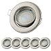 Produktbild Sweet Led Einbaustrahler GU10 230V  6er Set mit 5W Leuchtmitteln & Keramikfassung  Schwenkbare Deckenspots Ø68mm  Chrom gebürstet  Komplettset für Decke & Wand