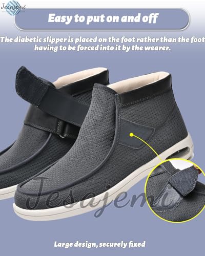 Plantar Fasciitis Shoes for Men Orthopedic Slippers Memory Foam Extra Wide Sandals Diabetic Boots Adjustable Non-Slip Ankle boots Outdoor shoes for Swollen Feet4