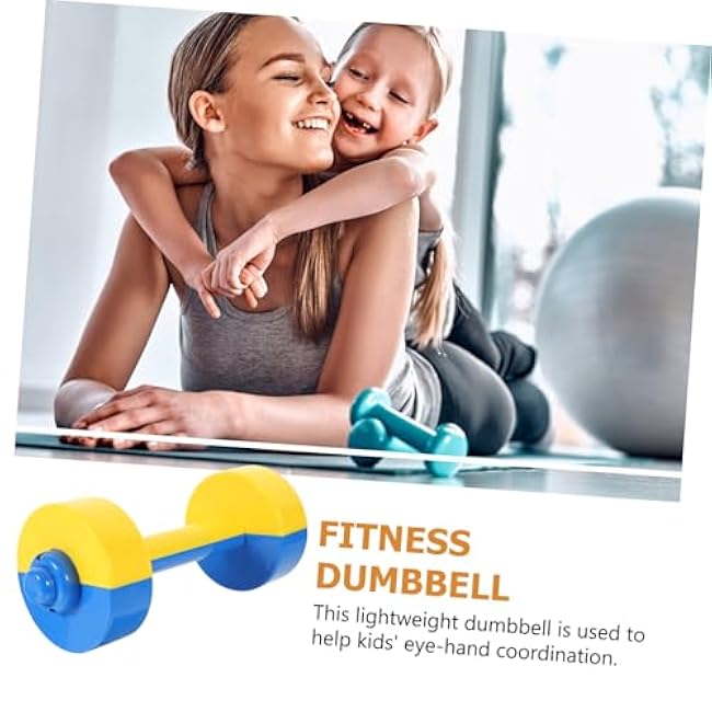 NUOBESTY 1 Pair Kids Weightlifting Dumbbells Plastic Home Exercise Dumbbell Kids Weight Lifting Set Exercise Fitness Dumbbells(Random Color)