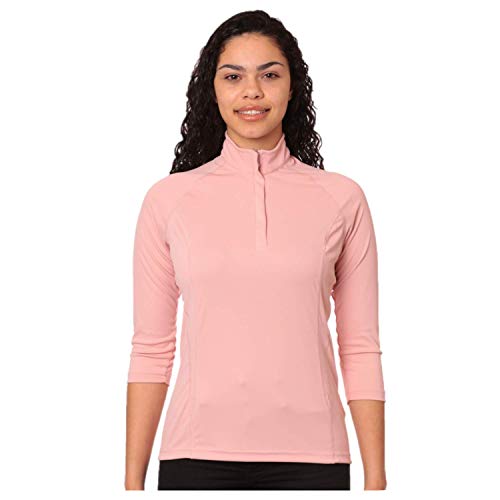 Nozone 3/4 Sleeved Tuscany Sun Protective Women's Equestrian Shirt in Mellow Rose, Small