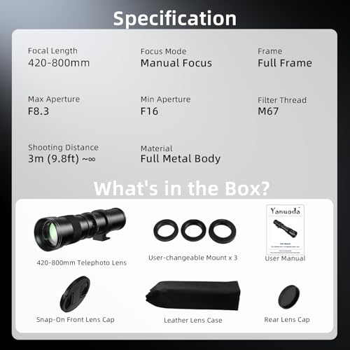 Image of 420-800mm Super Telephoto Manual Lens F /8.3-16