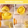 Exprimidor de limones para cítricos y naranjas, prensa manual de jugo | fácil de limpiar y usar (amarillo) 8