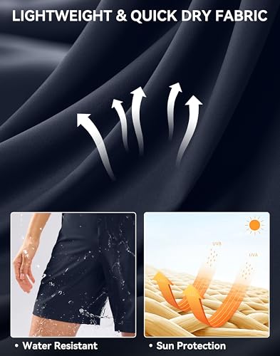 SANTINY Women's 5''/ 7''Hiking Shorts with 3 Zipper Pockets Lightweight Quick Dry Golf Shorts for Women Athletic Walking4