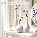 Relexome White Ceramic Vase Modern Boho Wabi-Sabi Flower Vase Set of 3 Decorative Aesthetic Vases for Centerpieces Pampas Matte Minimalist Vases for Living Room Table Shelf Home Decor Gift